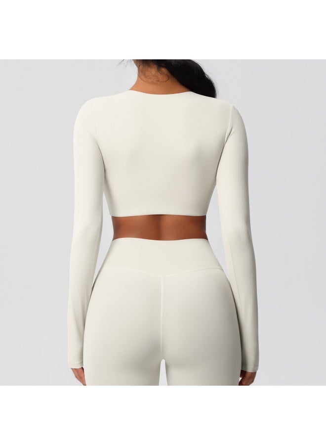 Yoga Shirts For Women Long Sleeve With Padded Fitness Running Gym Clothes Workout Dry Fit Breathable High Elastic Sports Top - Image 4