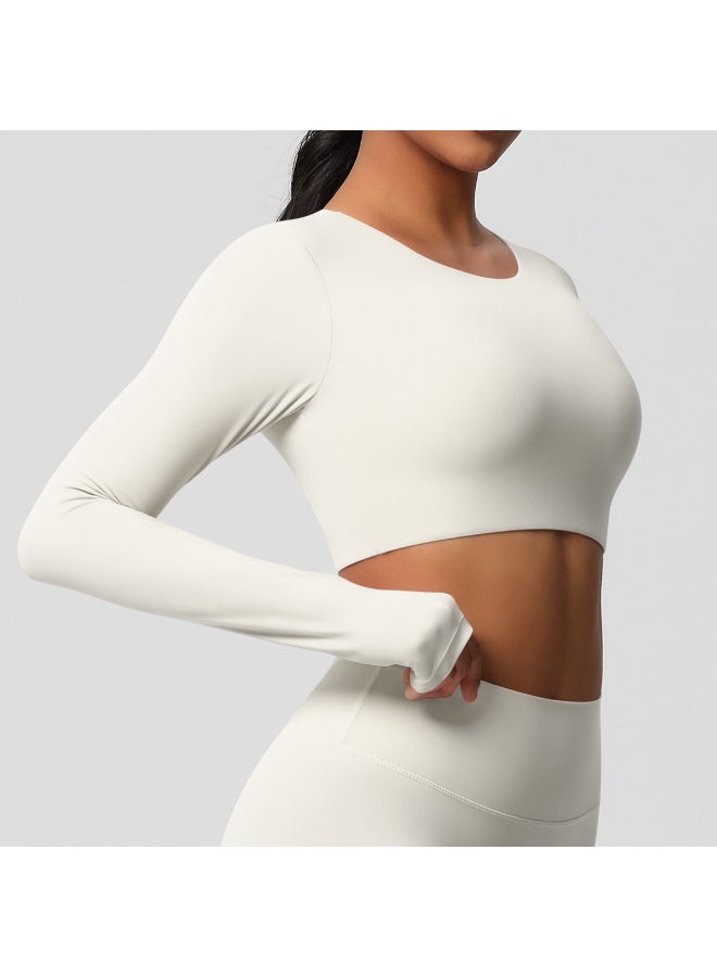 Yoga Shirts For Women Long Sleeve With Padded Fitness Running Gym Clothes Workout Dry Fit Breathable High Elastic Sports Top - Image 3