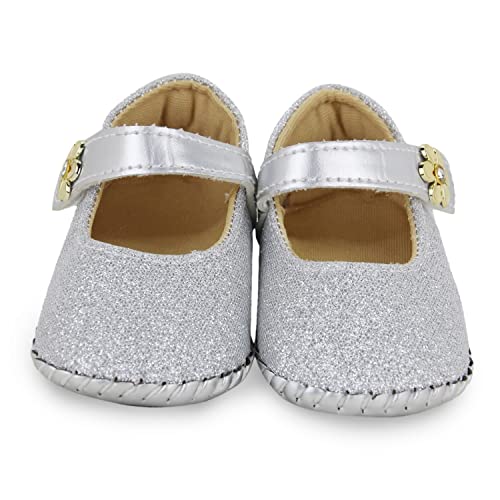Neska Moda 6 To 12 Months Baby Girls Synthetic Leather Baby Sandal Booties (Silver)-BT1353 - Image 3