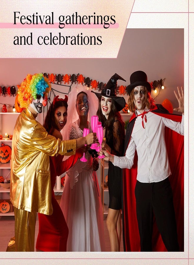 Maxcheck Champagne Flutes Bulk Acrylic Toasting Drinking Flute Goblet Champagne Cups, 6 oz Plastic Wine Glasses for Wedding Bachelorette Bridal Shower Anniversary Birthday Party(Hot Pink,24 Pcs) - Image 5