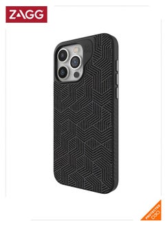 ZAGG Apple iPhone 15 Pro Max Case , ZAGG Cass - London Snap Series Magsafe Case - Black Geo  - Image 1