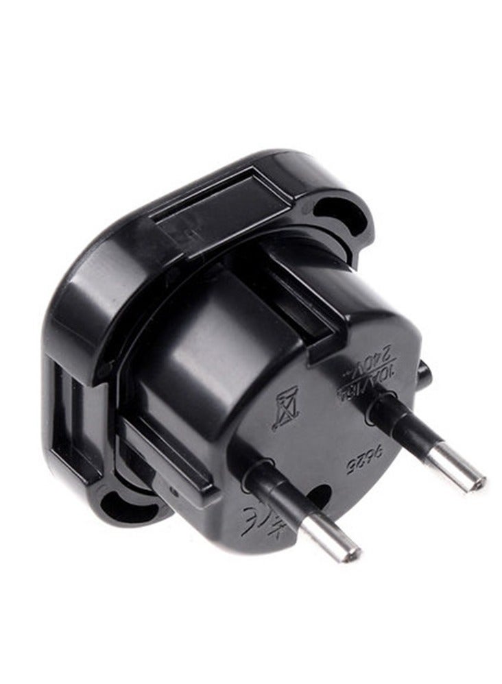 2Pcs UK To EU AC Travel Plug Adapter Black - Image 3