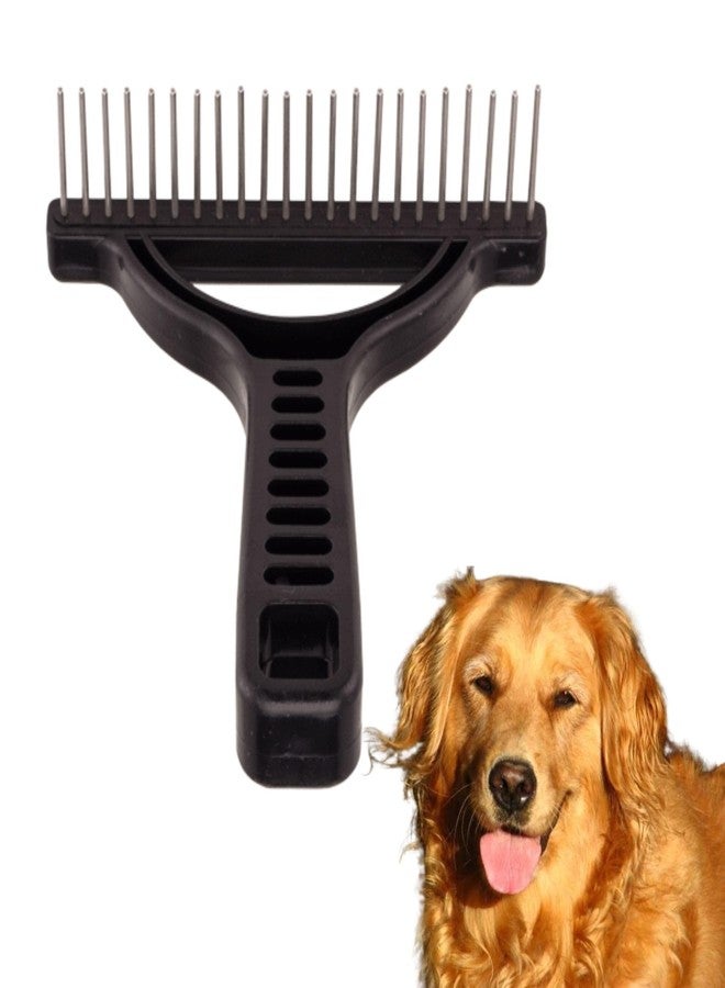 Untangler The Untangler Rakes for Grooming and Shedding -silky smooth rotating teeth to easily collect loose hair (Black, Extra-Long) - Image 1