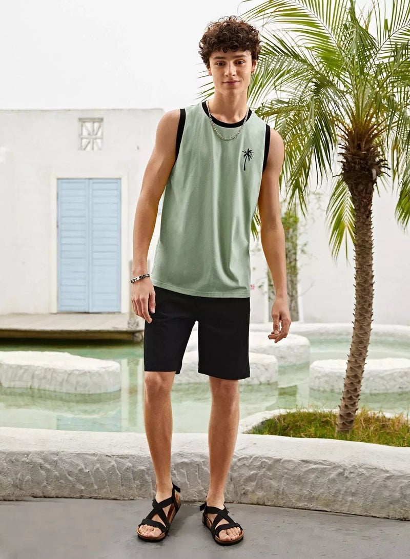 Men Tropical Print Tank Top - Image 4