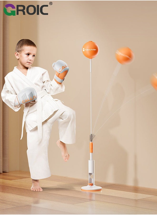 GROIC Boxing Reflex Ball,Punching Bag for Kids,Kids Boxing Bag with Stand,Adjustable Kids Punching Bag with Boxing Gloves,Boxing Equipment for Kids,Boxing Set,MMA Speed Training Equipment  - Image 1
