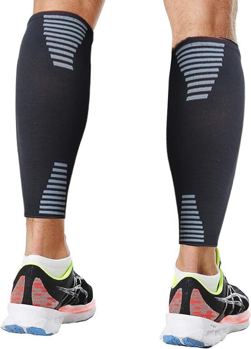 UROCK Calf Support Shin Brace Support - Shin Splints Compression Sleeves for Men & Women | Leg Compression for sports Gym Running Cycling Jogging Workout Pain Relief Injury (Black) - Image 2