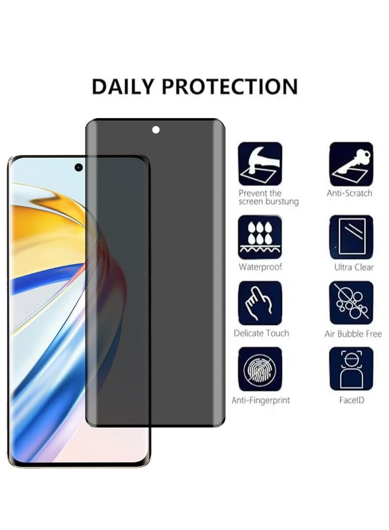 X-level عبوتان من واقي شاشة الخصوصية لهاتف HONOR X9b 5g مع زجاج سهل التركيب ومضاد للخدش بدرجة صلابة 9H ومضاد للتجسس ومضاد لبصمات الأصابع ومضاد للسقوط وغطاء واقي من الزجاج المقوى ثلاثي الأبعاد وملحق حماية الشاشة - Image 2