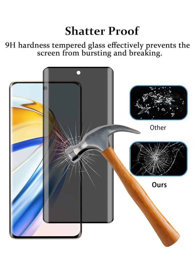 X-level عبوتان من واقي شاشة الخصوصية لهاتف HONOR X9b 5g مع زجاج سهل التركيب ومضاد للخدش بدرجة صلابة 9H ومضاد للتجسس ومضاد لبصمات الأصابع ومضاد للسقوط وغطاء واقي من الزجاج المقوى ثلاثي الأبعاد وملحق حماية الشاشة - Image 3