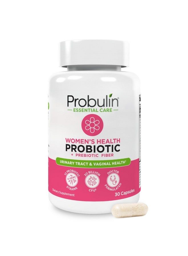 Probulin بروبيولين بروبيوتيك للنساء، مكمل يومي لصحة المهبل والأمعاء والمناعة، كبسولات، 20 مليار وحدة تشكيل مستعمرة، 12 سلالة بروبيوتيك، نباتي، زجاجة تحتوي على 30 كبسولة - Image 1
