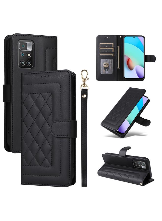 The Bros Case For Xiaomi Redmi 10 Diamond Lattice Leather Flip Phone Case