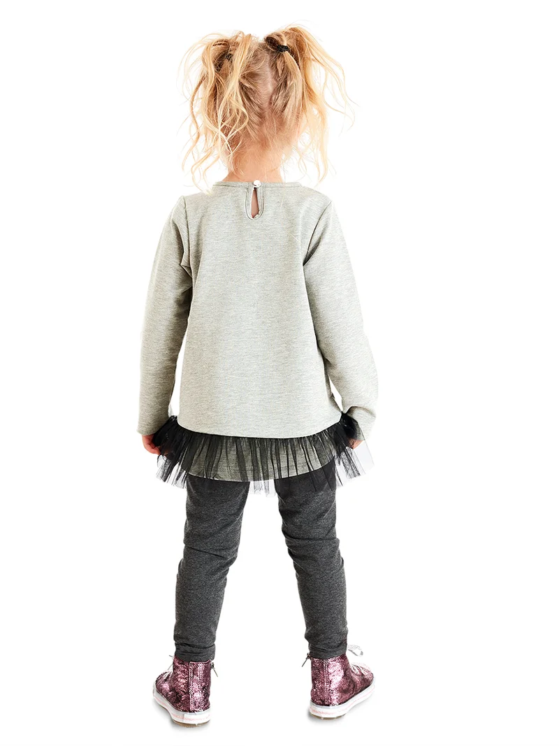 دينوكيدس طقم تونيك وسروال ضيق للبنات بتصميم قطة لطيفة