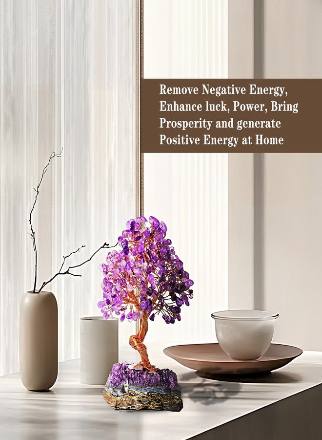 Runyangshi Natural Crystal Amethyst Cluster Tree Tree of Life Natural Crystal Healing Stones Gemstone Trees Fengshui Good Luck Positive Energy Home Decor - Image 5