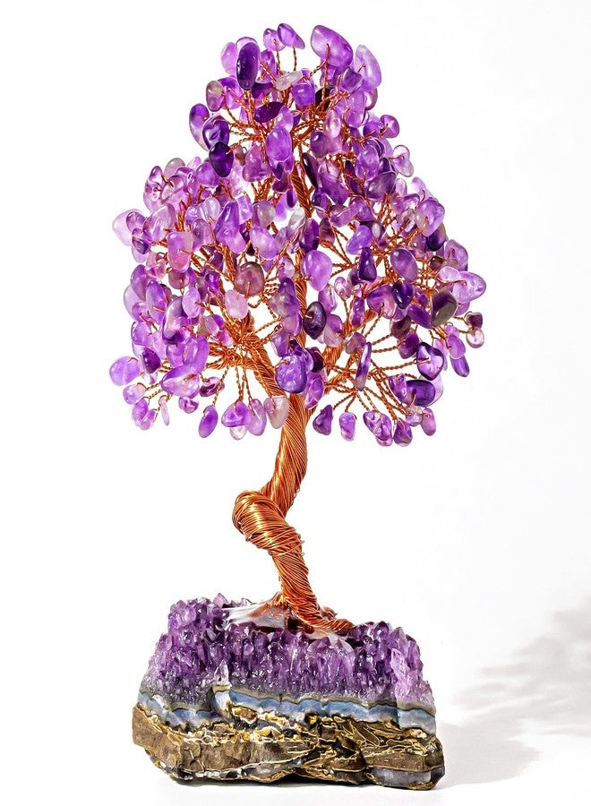 Runyangshi Natural Crystal Amethyst Cluster Tree Tree of Life Natural Crystal Healing Stones Gemstone Trees Fengshui Good Luck Positive Energy Home Decor - Image 1