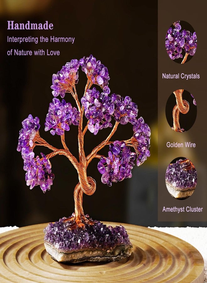 Runyangshi Natural Crystal Amethyst Cluster Tree Tree of Life Natural Crystal Healing Stones Gemstone Trees Fengshui Good Luck Positive Energy Home Decor - Image 3