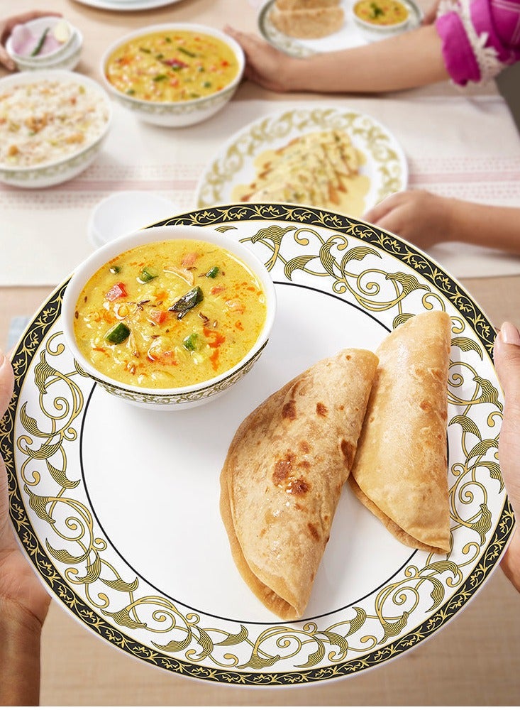 بريتيش شيف طقم عشاء أوبال أواني 21 قطعة - آمن للاستخدام في الميكروويف وغسالة الأطباق - طقم أواني طعام رويال مع 6 قطع طبق كامل/6 قطع طبق جانبي/6 قطع وعاء خضروات/2 قطعة طبق تقديم/1 قطعة طبق أرز - أبيض - Image 3