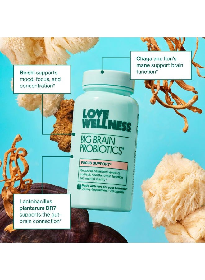 Love Wellness Nootropics Brain Support Supplement, Big Brain Probiotics | Brain Function, Focus, Cognitive Health & Healthy Mood | Organic Mushrooms Reishi, Chaga & Lions Mele - Image 4
