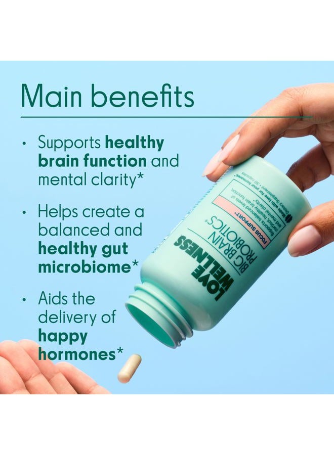 Love Wellness Nootropics Brain Support Supplement, Big Brain Probiotics | Brain Function, Focus, Cognitive Health & Healthy Mood | Organic Mushrooms Reishi, Chaga & Lions Mele - Image 3
