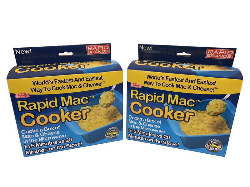 Rapid Brands Rapid Mac Cooker  Microwave Macaroni  Cheese in 5 Minutes  Perfect for Dorm Small Kitchen or Office  Dishwasher Safe Microwaveable BPAFree  Blue 2 Pack