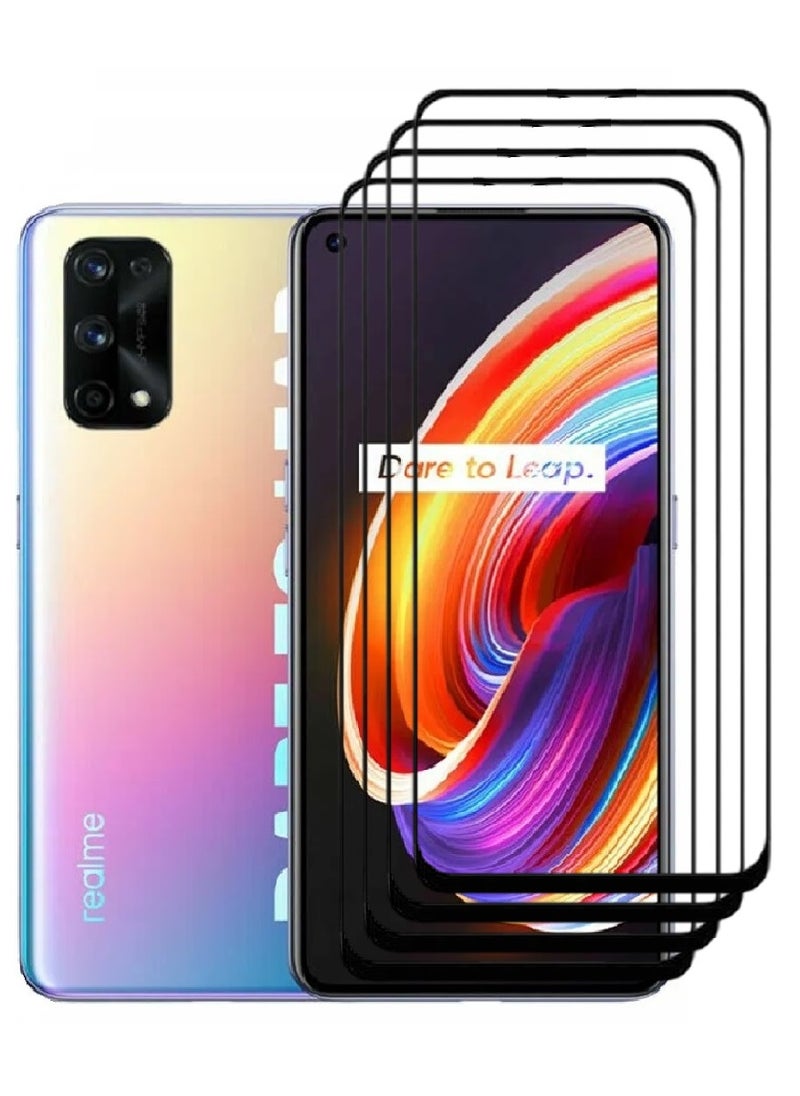 AINA 4 Pieces Tempered Glass Screen Protector 5D Designed For Realme X7 Pro Full Glue Edge to Edge Full Screen Coverage And Bubble Free - Image 1