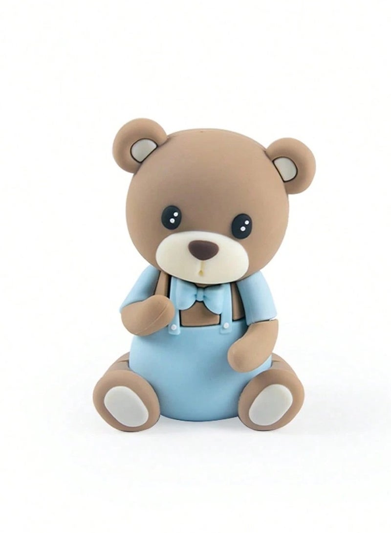 Baby Shower Decorations Cake Toppers Set of 3 featuring a cute pink and blue teddy bear design and balloon toppers for gender reveal parties and birthdays  - Image 3