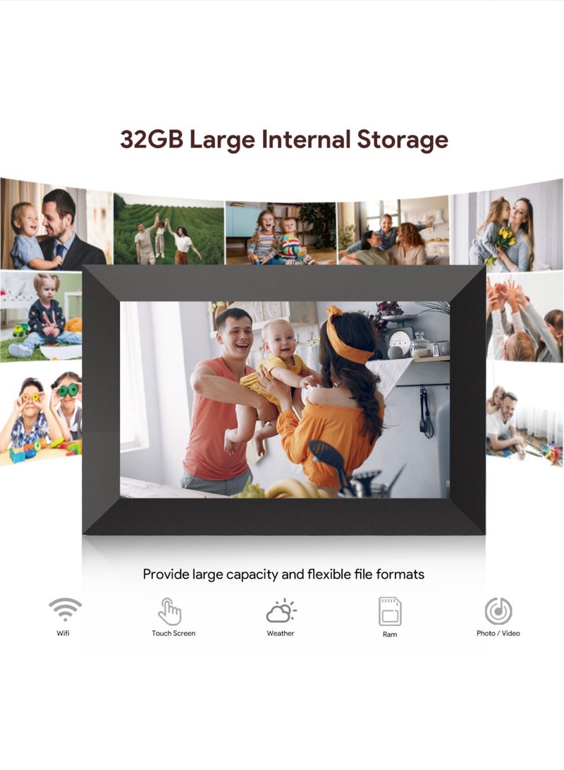 10.1" Inch WiFi Digital Photo Frame 1280x800 HD IPS Display Touchscreen, 32GB Storage, Auto-Rotate, Slideshow, Smart Picture Frame for Photos & Gifts Share Photos/Videos via Uhale App – Black - Image 5