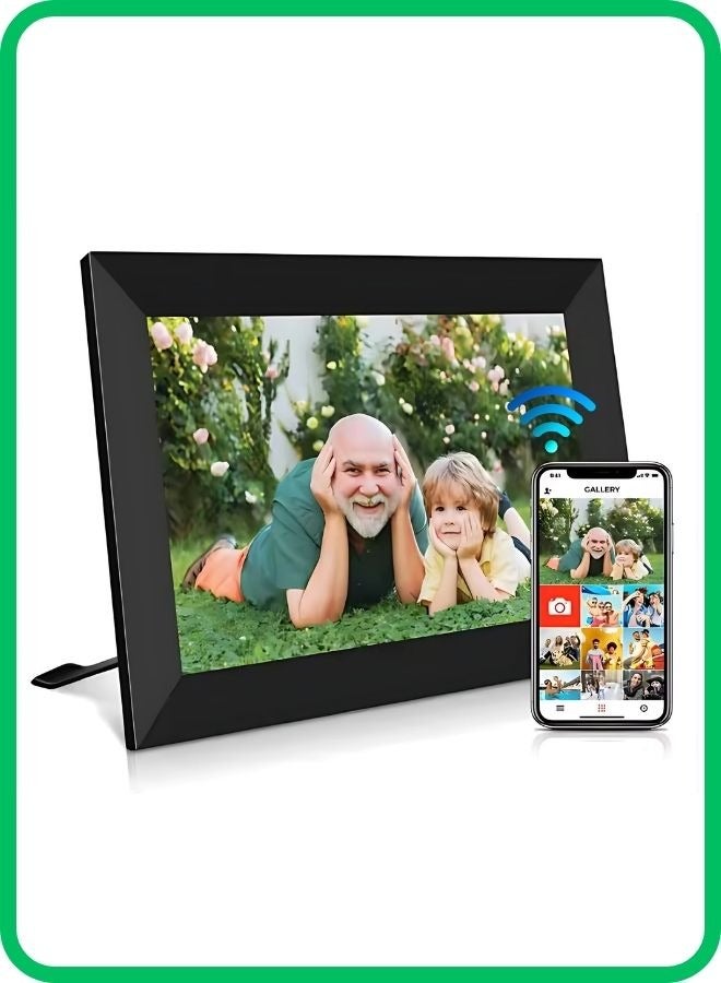 10.1" Inch WiFi Digital Photo Frame 1280x800 HD IPS Display Touchscreen, 32GB Storage, Auto-Rotate, Slideshow, Smart Picture Frame for Photos & Gifts Share Photos/Videos via Uhale App – Black - Image 1