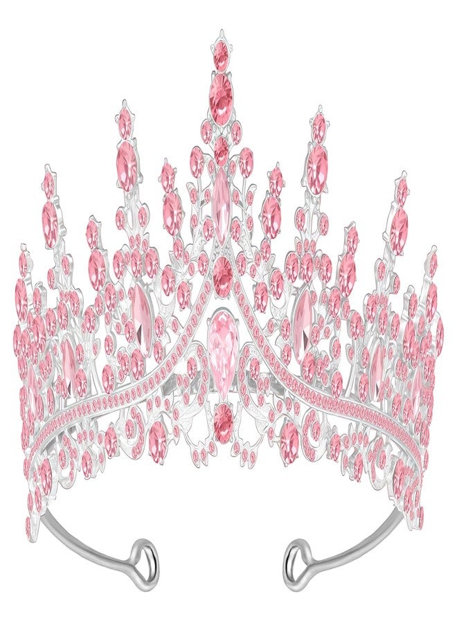 Papoopy Tiara Crown for Women and Girls, Headband Hair Accessories for Birthday Wedding Party Costume Pink - Image 1