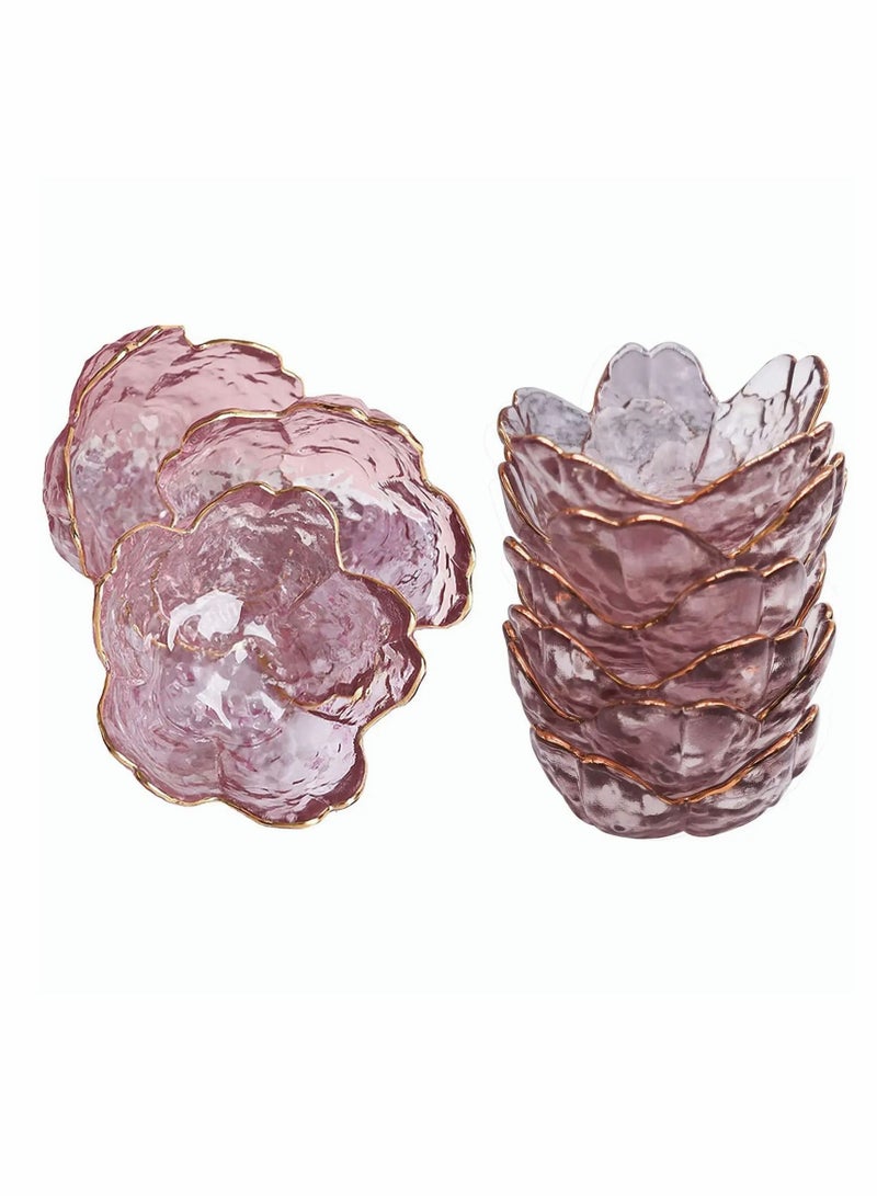 NIBEMINENT Crystal Dessert Bowl, Cherry Blossom Pattern Sauce Dishes Plates Serving Saucers Bowl for Sushi Appetizer Snack Dinnerware Set - Image 5