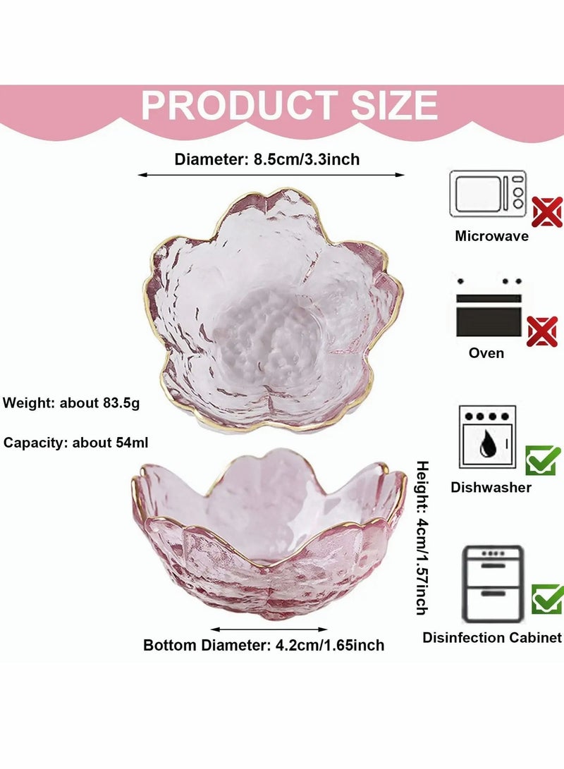 NIBEMINENT Crystal Dessert Bowl, Cherry Blossom Pattern Sauce Dishes Plates Serving Saucers Bowl for Sushi Appetizer Snack Dinnerware Set - Image 3