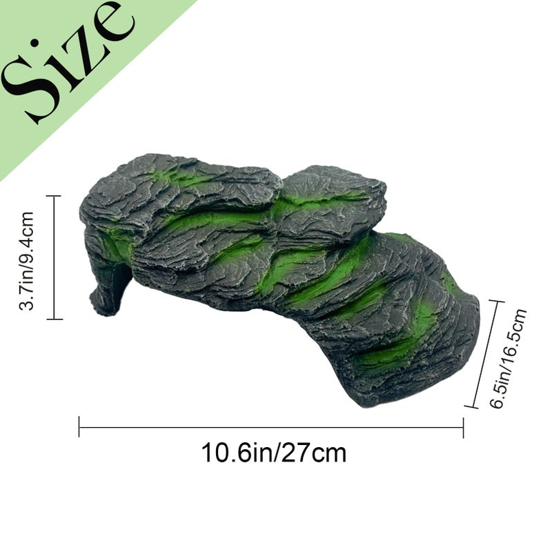MUYG Resin Turtle Basking Platform,Turtles Rock Dock Climbing Ramp Cave Hideout Decor Reptile Terrariums Resting Terrace Stone Habitat Decoration for Small Lizards, Frogs, Snakes,Chameleon - Image 3