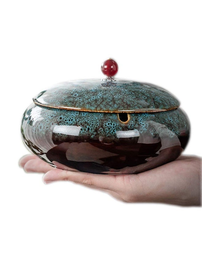 5.7" Large Ashtrays for Ceramic with Lids Ash Tray Outdoors Ashtrays for Indoor - Image 1