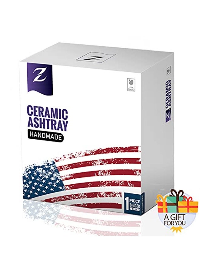 5.7" Large Ashtrays for Ceramic with Lids Ash Tray Outdoors Ashtrays for Indoor - Image 3