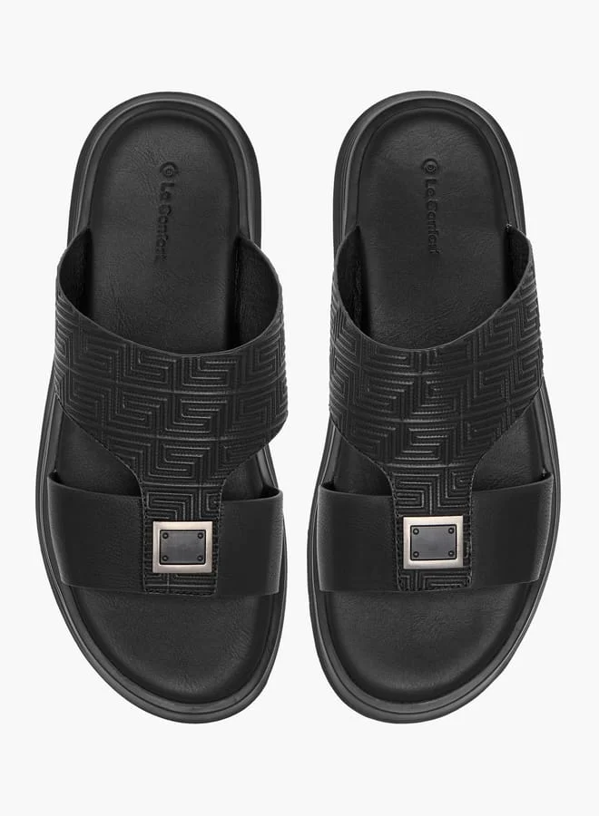 لو كونفورت صنادل رجالي سهلة الارتداء بنقوش