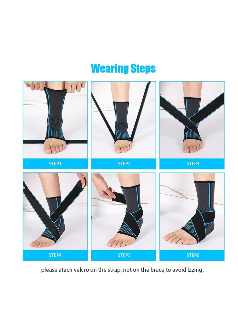 SYOSI Ankle Braces Adjustable Compression Ankle Support Brace Heel Spur Brace Ankle Sleeve for Injury Recovery Achilles support and Strong Ankle Brace Sports Protection for Women  Men Pair  - Image 5