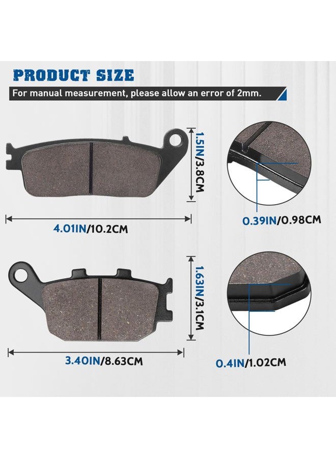 SOLLON Brake Pads Front and Rear for Honda VTX1300 VTX 1300 Retro/C/R/S 2003-2006, Shadow Sabre 1100 VT1100C2, Shadow 1100 VT1100 1995-2007, ACE 1100 VT1100T, VTX 1300S Retro/C/R/T 2003-2013 - Image 3