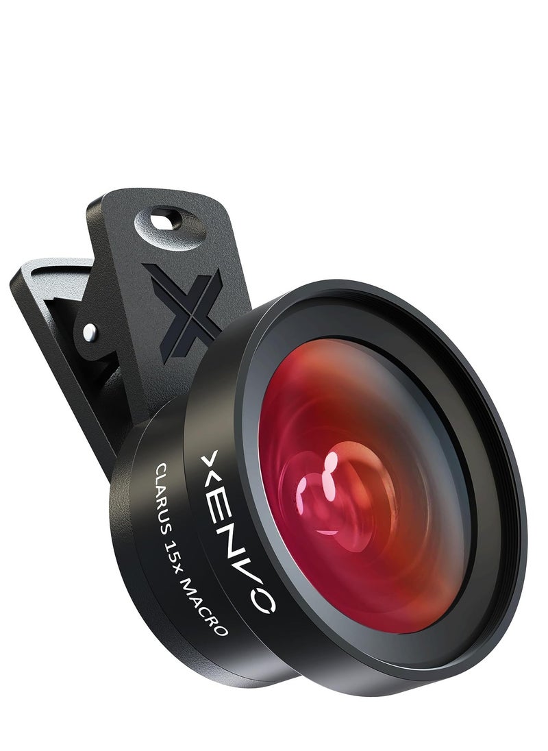 Xenvo - Xenvo pro lens kit for iPhone and android macro and wide angle lens with led light and travel case black - Image 1