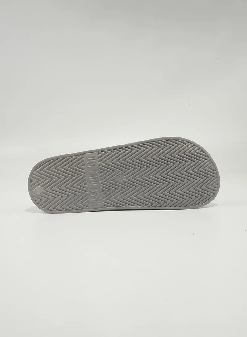 U.S. Polo Assn.  U.S. Polo Assn. Paul Men's Slip-On Comfortable Casual Everyday Slide Sandals - Grey for Men | Best Price UAE