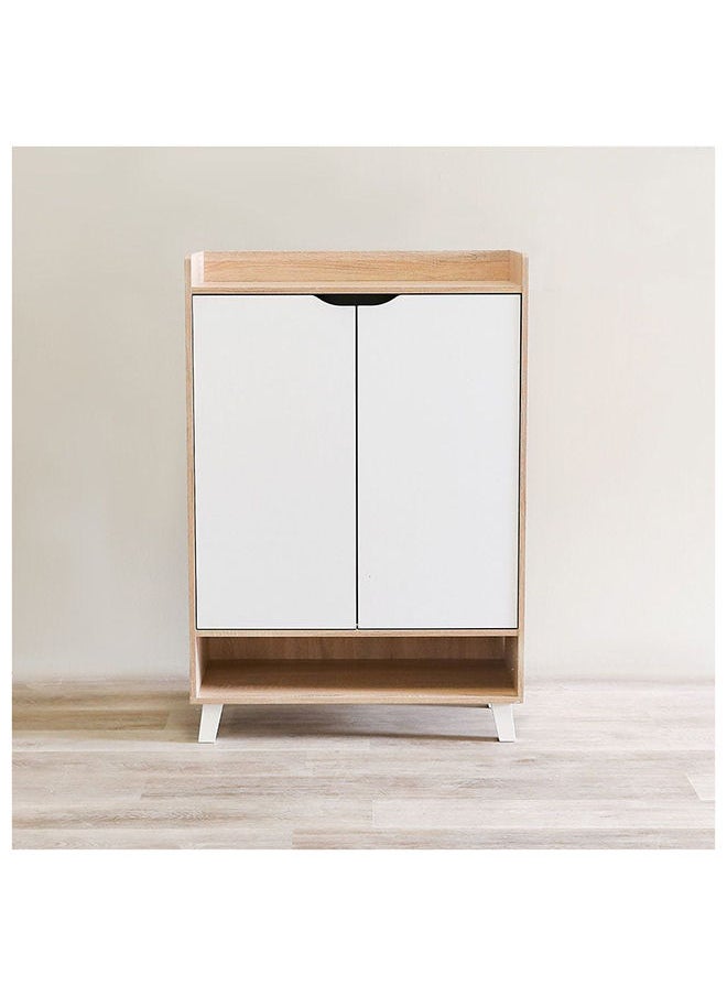 DANUBE HOME Janos 2 Door Shoe Cabinet Modern Design Wooden Furniture Shoe Organiser For Entryway Hallway Made in Malaysia Shoe Rack L 80 x W 37.8 x H 117 cm Sonoma Oak/White  - Image 5