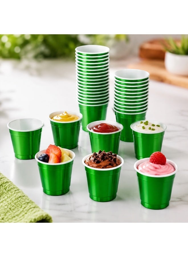 vsell24 Pack of 50 Mini 2oz Disposable Plastic Shot Cups – Small Party Cups for Jello Shots, Coffee, Condiments, Snacks, Fruit, Samples & Tastings - Image 3