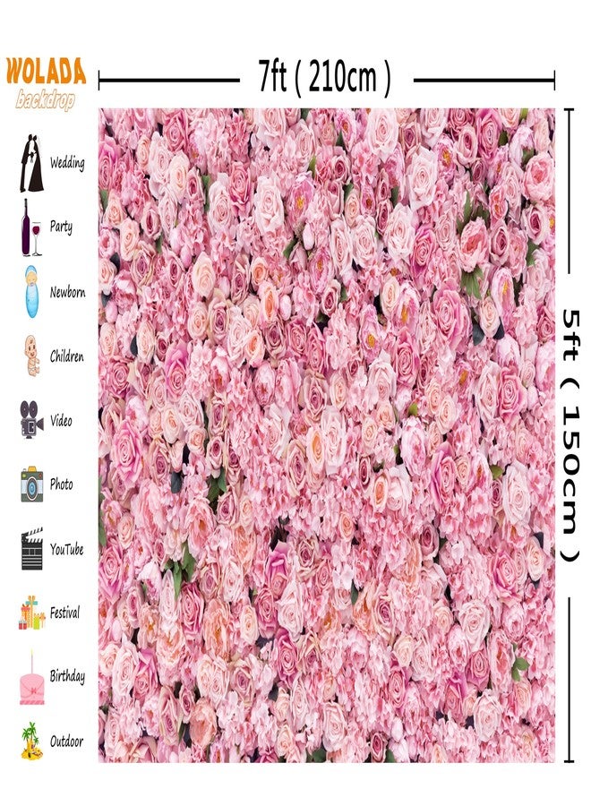WOLADA Floral Backdrop for Photography Spring Flower Photography Backdrop Family Wedding Birthday Mother Day Party Backdrop Baby Adult Girl Portrait Banner Photographers Art Studio Prop 7x5ft 11990 - Image 3