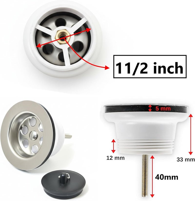 Royal Apex Kitchen Sink Waste Strainer & Silicone Plug Drain Stopper – Multi-Purpose Drain Cover for Bathroom, Bathtub, and Kitchen Sink (1 1/2 inch) - Image 2