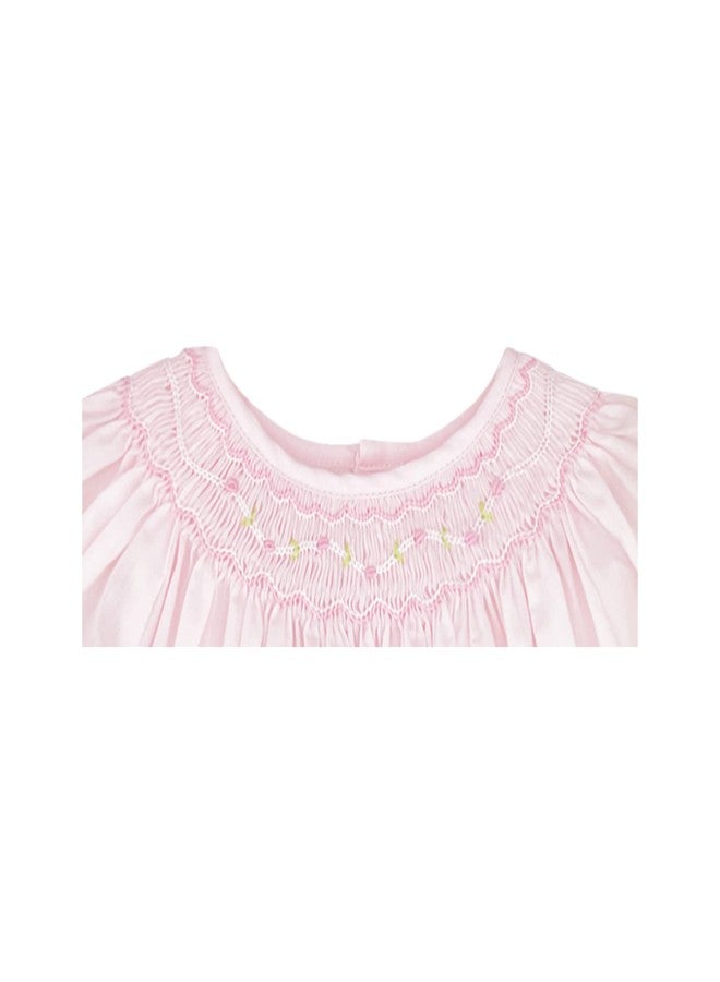 Petit Ami Baby Girls’ Smocked Daygown with Voile Insert, 18 Months, Pink - Image 3