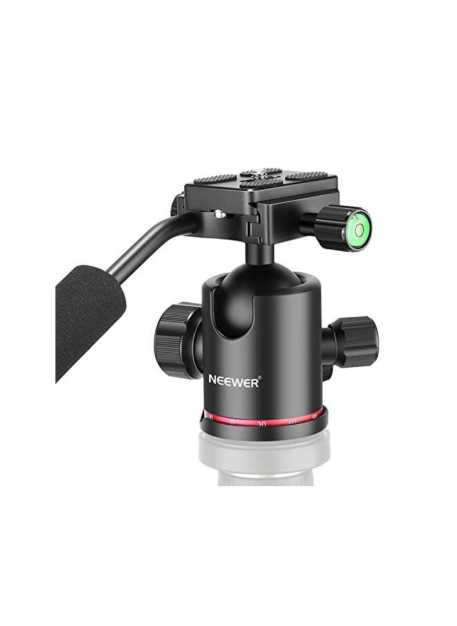 Neewer - Heavy Duty Camera Tripod Ball Head With Handle And 1/4 Inch Quick Shoe Plate, 360 Degree Panoramic Head For Tripod, Monopod, Slider, Dslr Camera, Camcorder, Load Up To 17.6 Pounds/8 Kilograms - Image 1