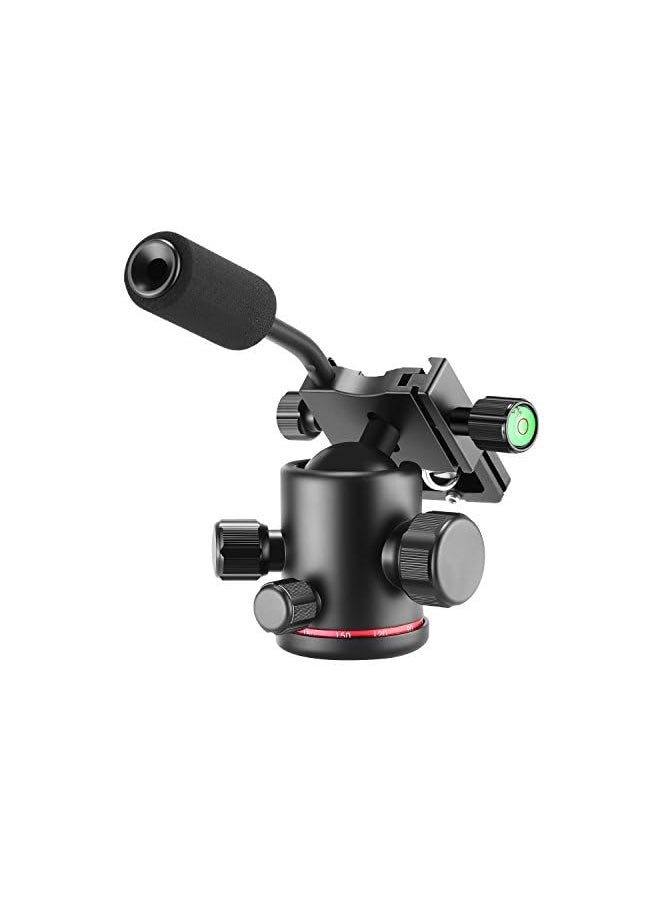 Neewer - Heavy Duty Camera Tripod Ball Head With Handle And 1/4 Inch Quick Shoe Plate, 360 Degree Panoramic Head For Tripod, Monopod, Slider, Dslr Camera, Camcorder, Load Up To 17.6 Pounds/8 Kilograms - Image 1