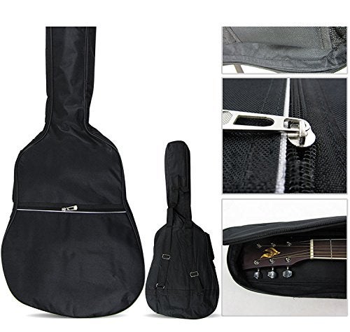 HOT SEAL 5MM Sponge Waterproof Durable Colorful Conventional Guitar Case Bag with Storage (For 40&41 Inch, Black) - Image 3