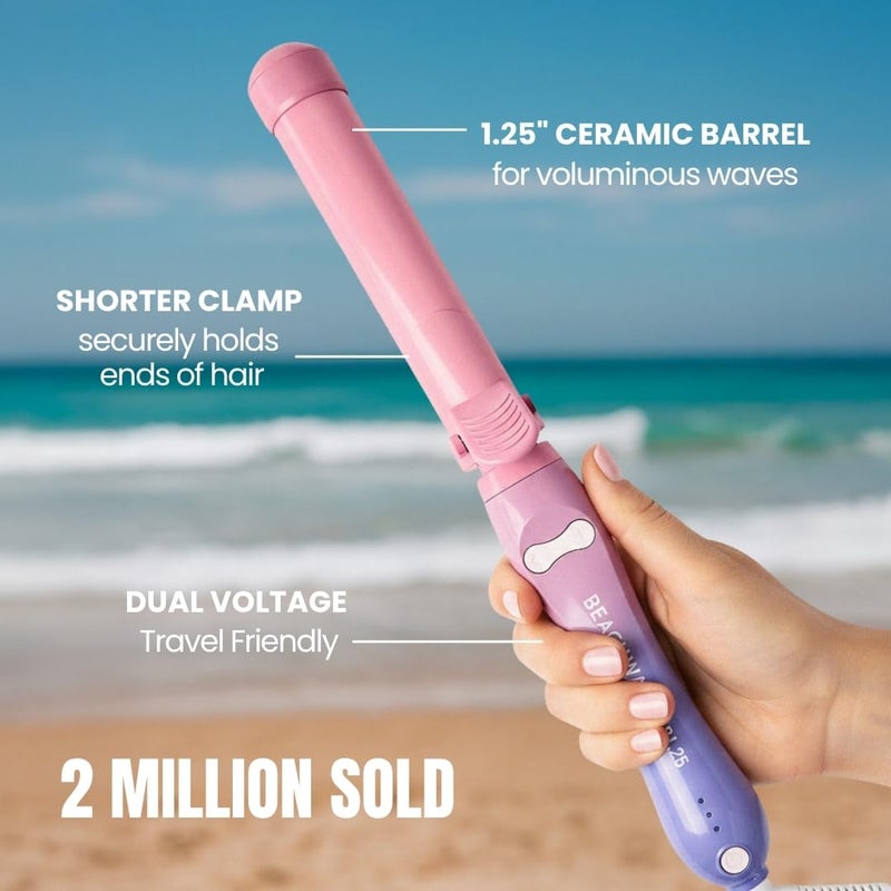 Beachwaver The Beachwaver Co. B1 Rotating Curling Iron - Pink Sunset | Automatic 1-Inch Ceramic Curling Iron - Most Common Barrel Size for All Hair Lengths! | Auto-Shut Off, Travel-Friendly, Dual Voltage - Image 3