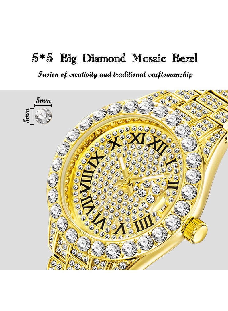 MISS FOX Fashion Diamond Waterproof Calendar Full Diamond Luminous Ladies Quartz Watch Japanese Quartz 30 Meters Waterproof Formal Casual Watch - Image 5