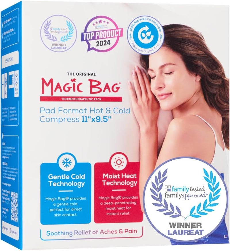 The Original Magic Bag Practical Magic Bag Heating Compress, Hot/Cold Therapy for Stomach Pain Relief, Cordless Hot Cold Compress, 30.5 x 23 cm (12" x 9'')