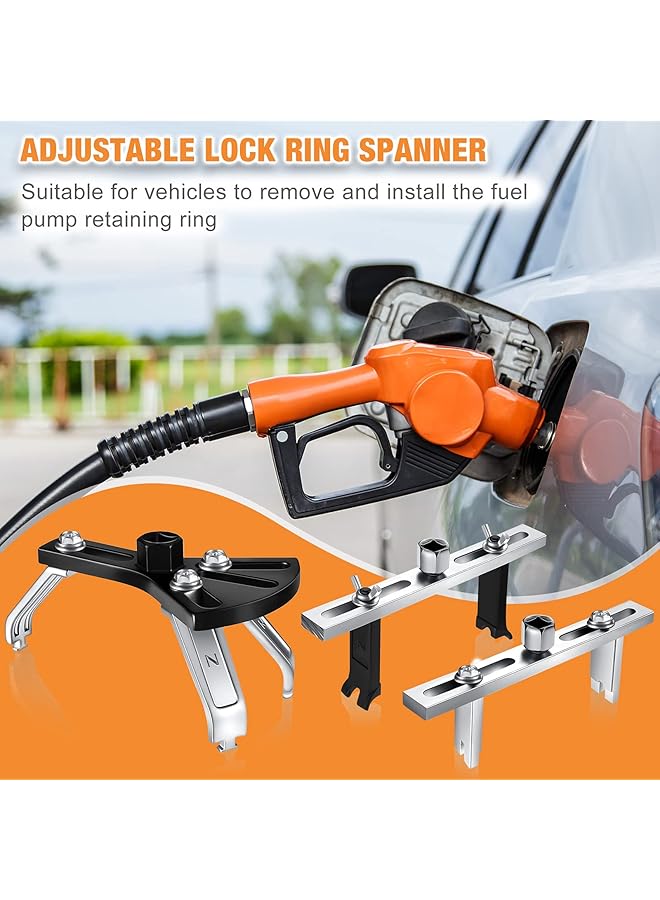 Generic 3 Pieces Universal Fuel Pump Removal Tools Adjustable Fuel Pump Lock Ring Adjustable Lock Ring Spanner Fuel Pump Module Spanner Wrench Fuel Tank Lid Cover Remove Spanner  - Image 5