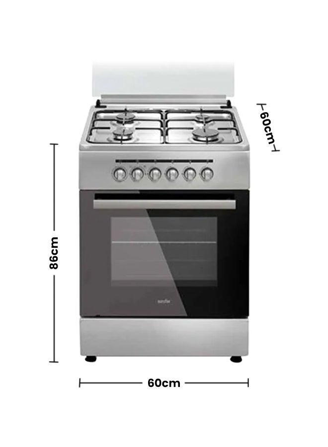 AKAI 4-Hob Gas Cooker With Grill 60Cm CRMA-606SC Silver - Image 2